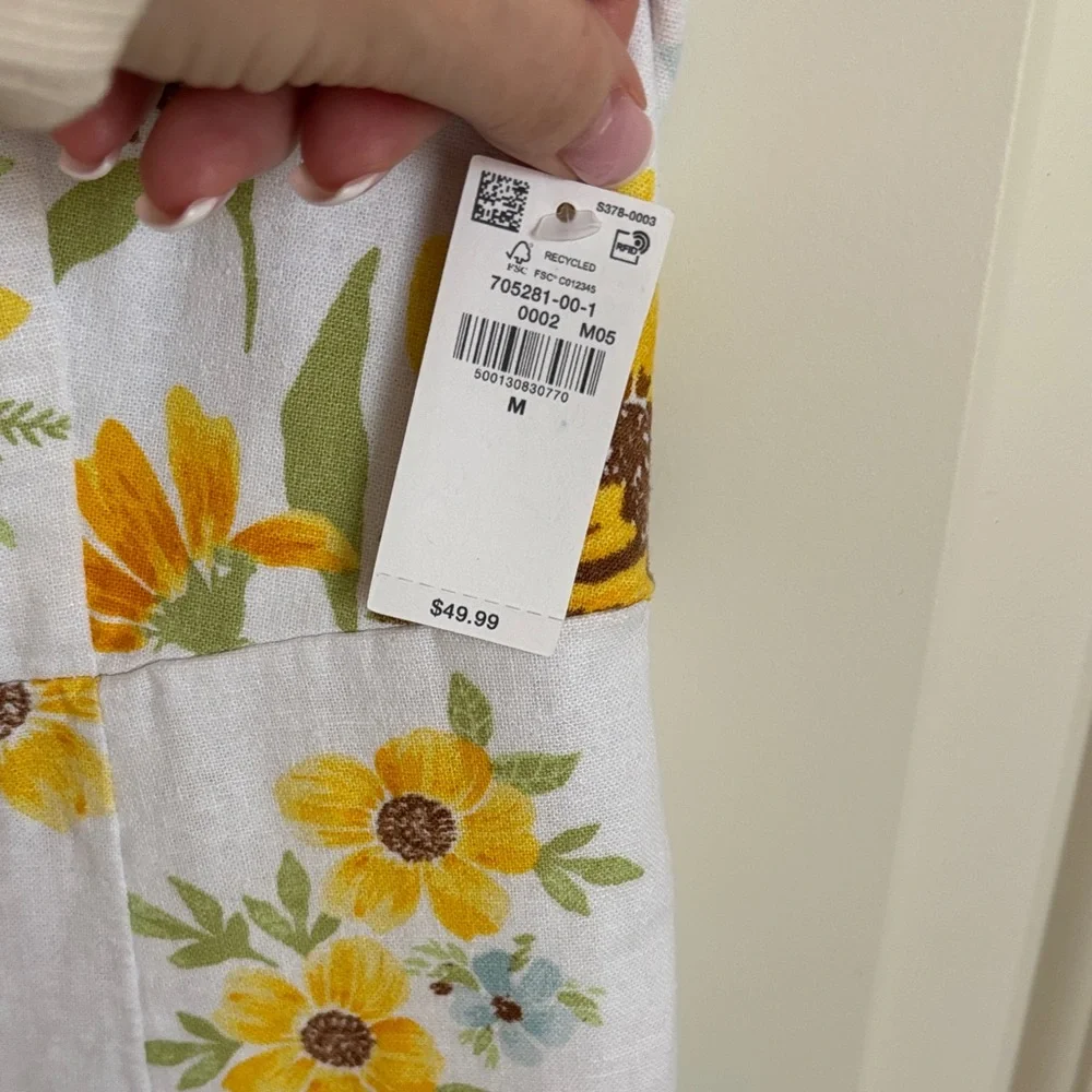 Old Navy White Midi Dress with Yellow Sunflower Print - Picture 3 of 3